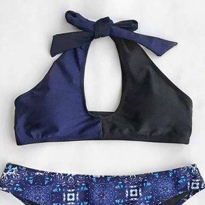 NWT Cupshe Lucky Port Halter Bikini Set